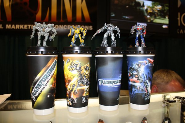 Along with collectible beverage cups showing four of the film's Transformers 